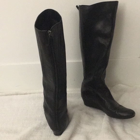 Knee high wedge boots with full zipper backs - Picture 2 of 3